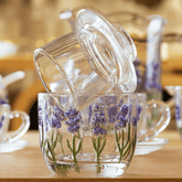 Manteigueira Francesa de Cristal Lavanda 9,5cm